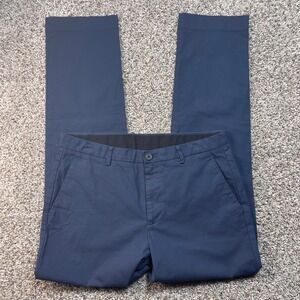 Bonobos Mens 31x31 Slim Fit Dress Pants Navy Blue Flat Front Stretch Chino 3xDry